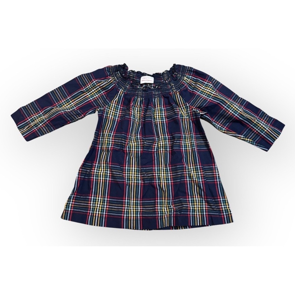 Hanna Andersson Plaid Dress Size US 6-7 Kids Girl Blue Yellow‎ Red Checkered